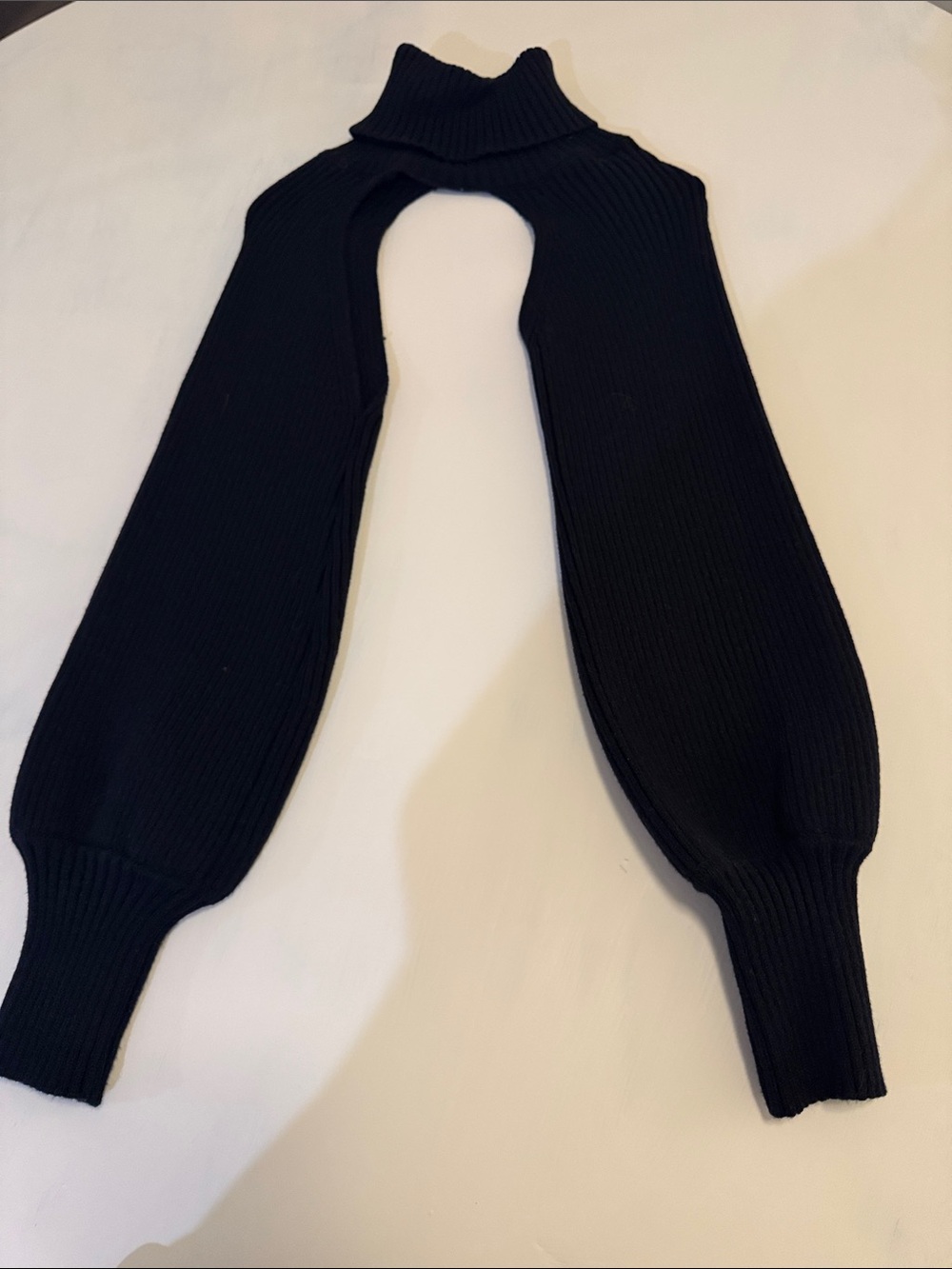 Black Ribbed Knit Arm Warmers